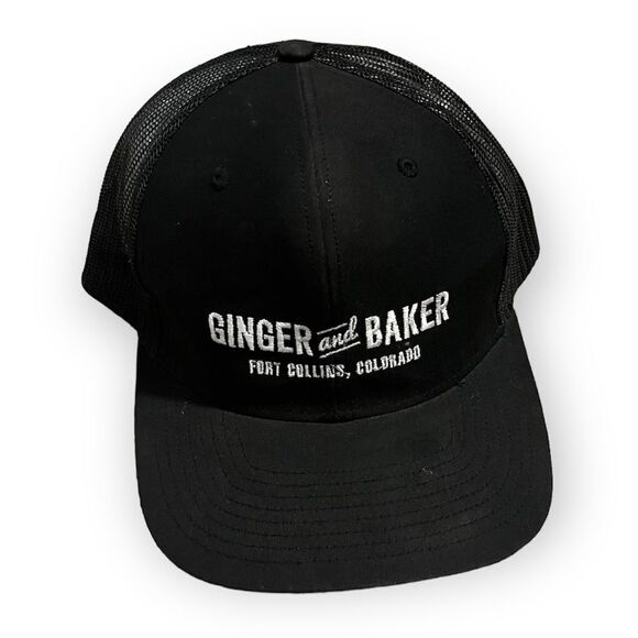 Ginger and Baker Fort Collins Colorado Black & White Trucker Hat - Picture 1 of 8
